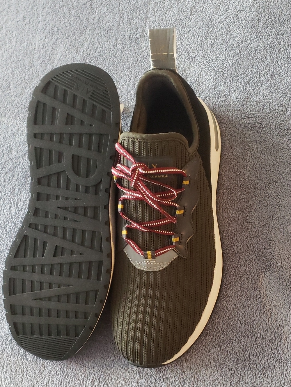 A/X Armani Exchange Olive Green, Black & Red Men’s Sneaker